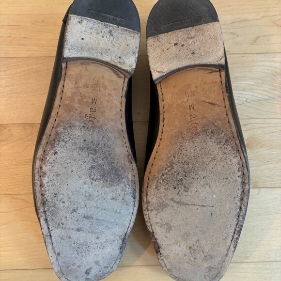 A. Testoni Black Leafer Loafers Mens size 10.5